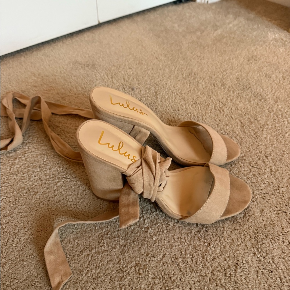 Lulu's Tan Suede Women's Sandals